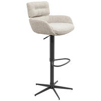 BARHOCKER Webstoff Schwarz, Beige Eisen Sitzfläche 360° drehbar  - Beige/Schwarz, Design, Textil/Metall (54/105/53cm) - Dieter Knoll