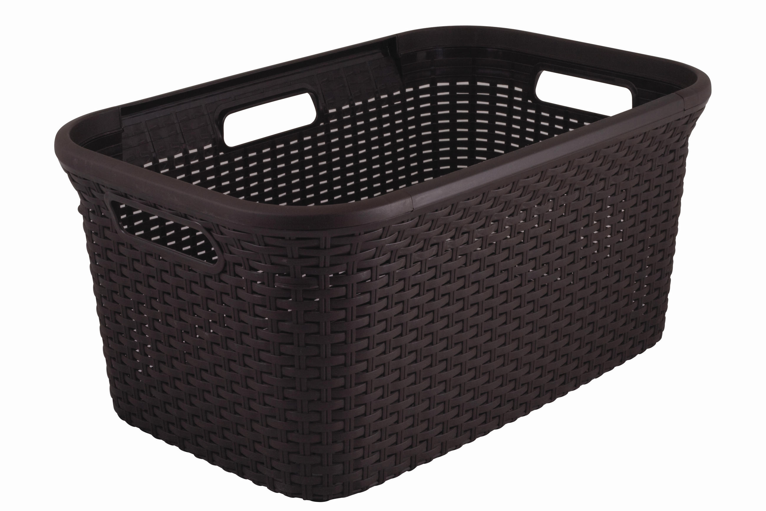 KÔŠ NA BIELIZEŇ - hnedá, Basics, plast (60/52/38cm)