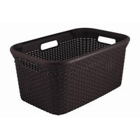KÔŠ NA BIELIZEŇ - hnedá, Basics, plast (60/52/38cm)