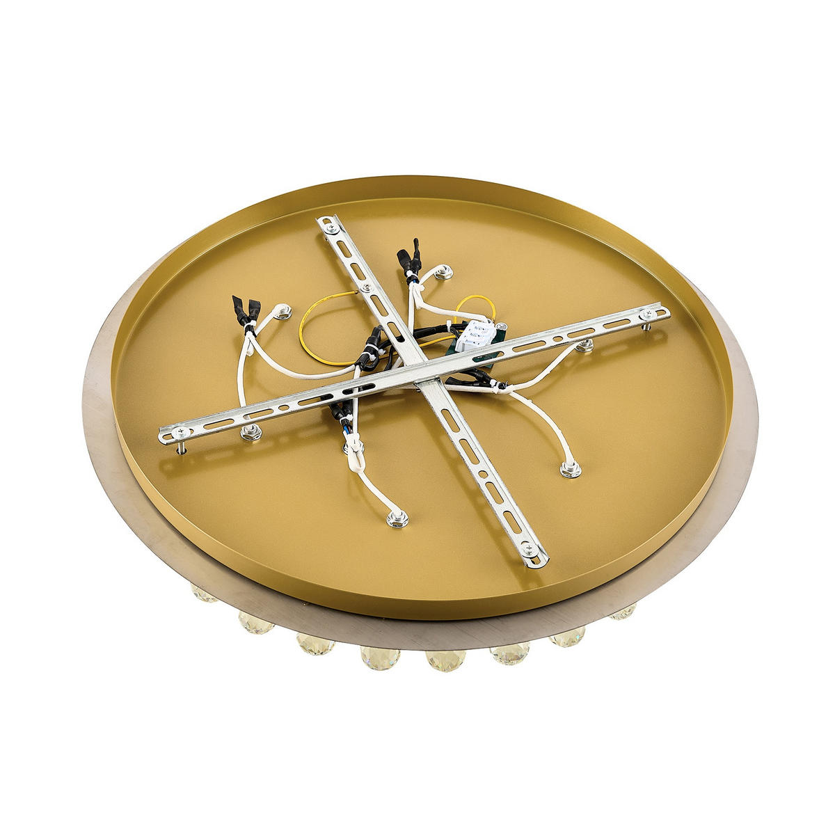 DECKENLEUCHTE Eastbourne 55/22 cm   - Goldfarben, KONVENTIONELL, Glas/Metall (55/22cm) - Novel