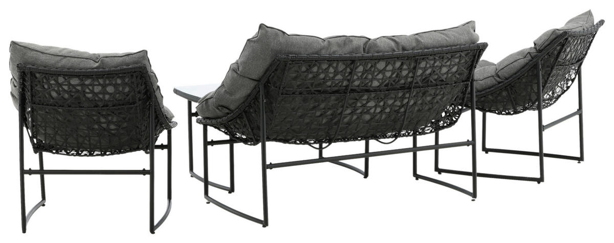 LOUNGEGRUPP  - grå/svart, Klassisk, metall/textil - Gardenson