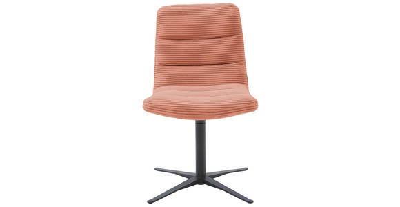 STUHL - Rostfarben/Schwarz, Design, Textil/Metall (52/88/66cm) - Dieter Knoll