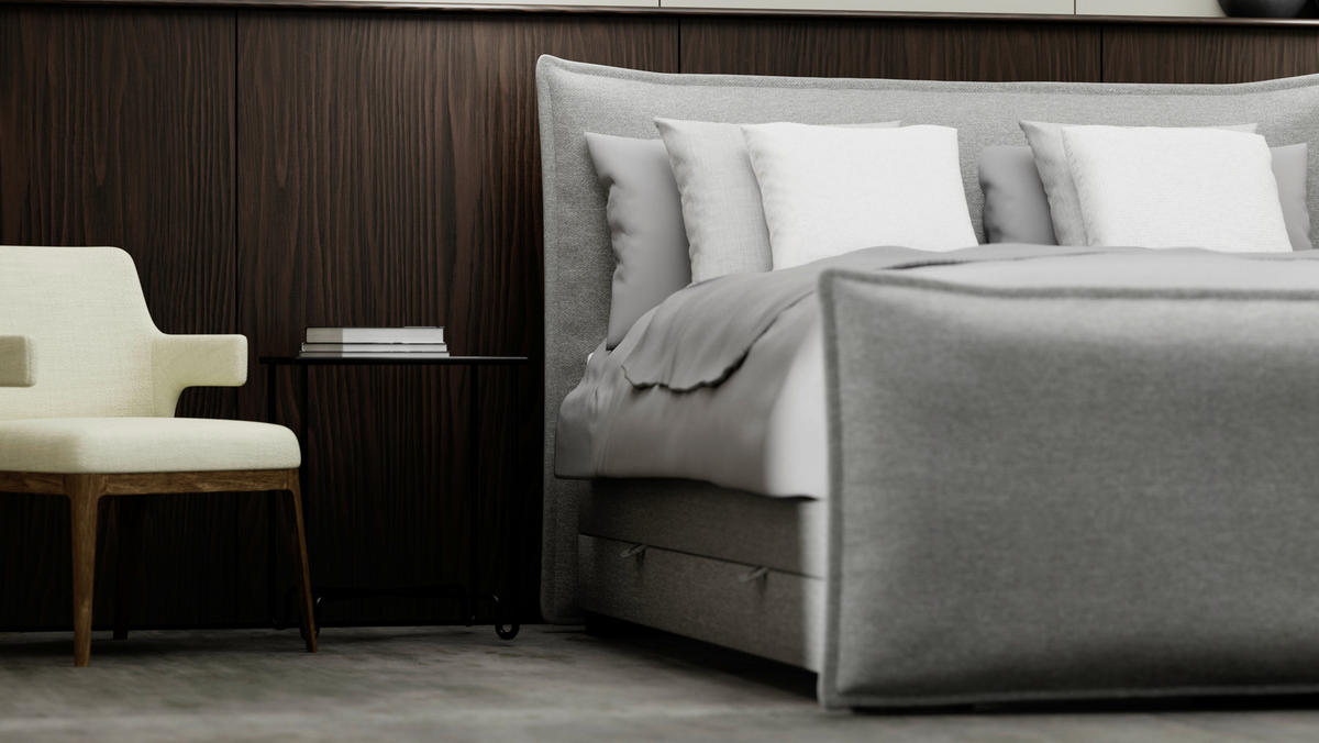 BOXSPRINGBETT 160/200 cm  in Silberfarben  - Silberfarben/Schwarz, MODERN, Textil (160/200cm) - MID.YOU