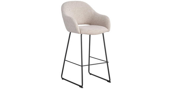 BARHOCKER Webstoff Schwarz, Beige Eisen - Beige/Schwarz, Design, Textil/Metall (55/104,5/60,5cm) - Novel