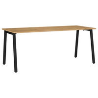 SCHREIBTISCH 180/80/75 cm, Schwarz, Eichefarben, in verschiedenen Holz-Dekoren erhältlich, justierbare Füße  - Eichefarben/Schwarz, MODERN, Holzwerkstoff/Metall (180/80/75cm) - Novel