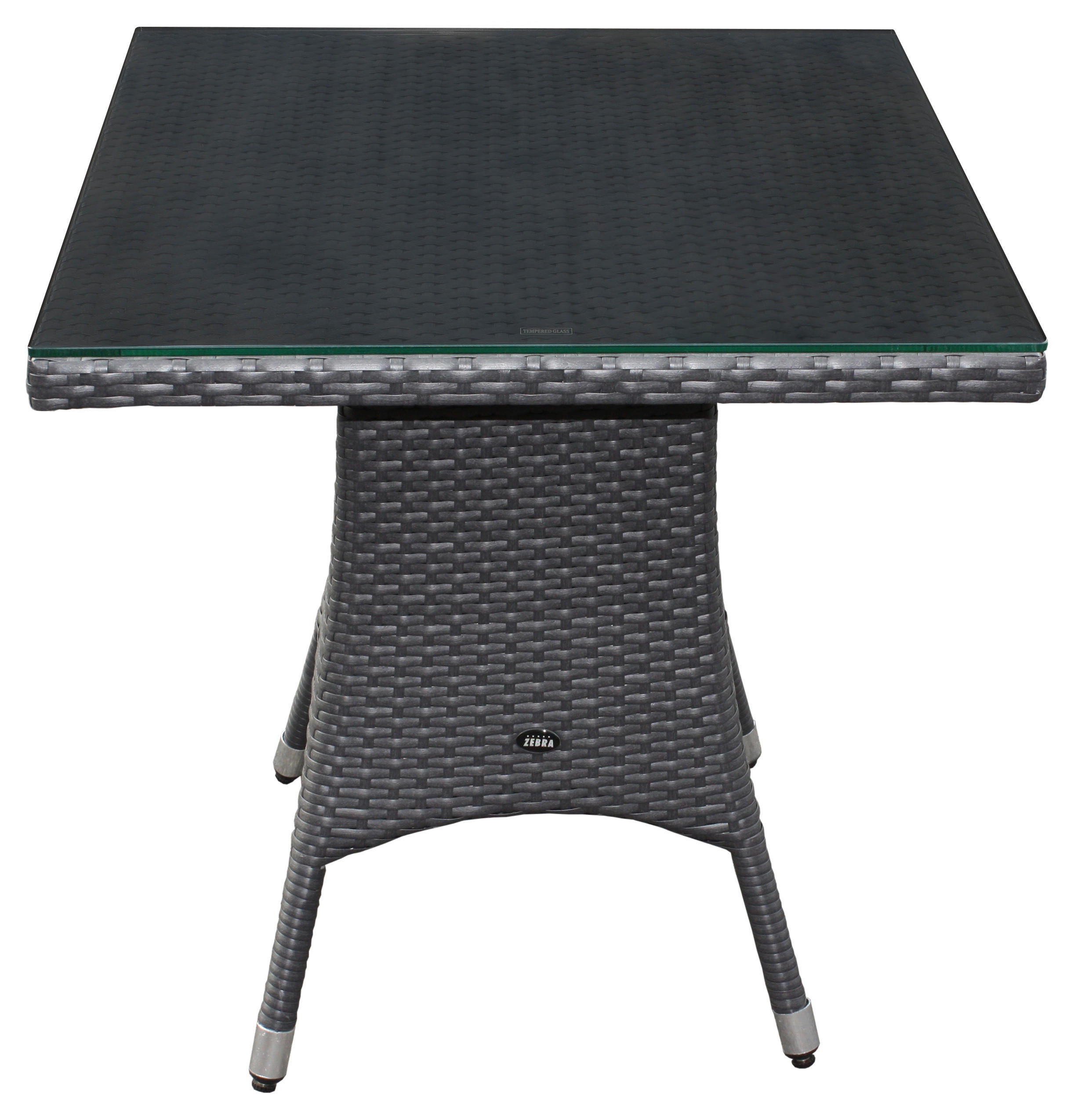 GARTENTISCH 70/70/72 cm Metall, Kunststoff, Glas quadratisch  - Klar/Alufarben, LIFESTYLE, Glas/Kunststoff (70/70/72cm) - Zebra 