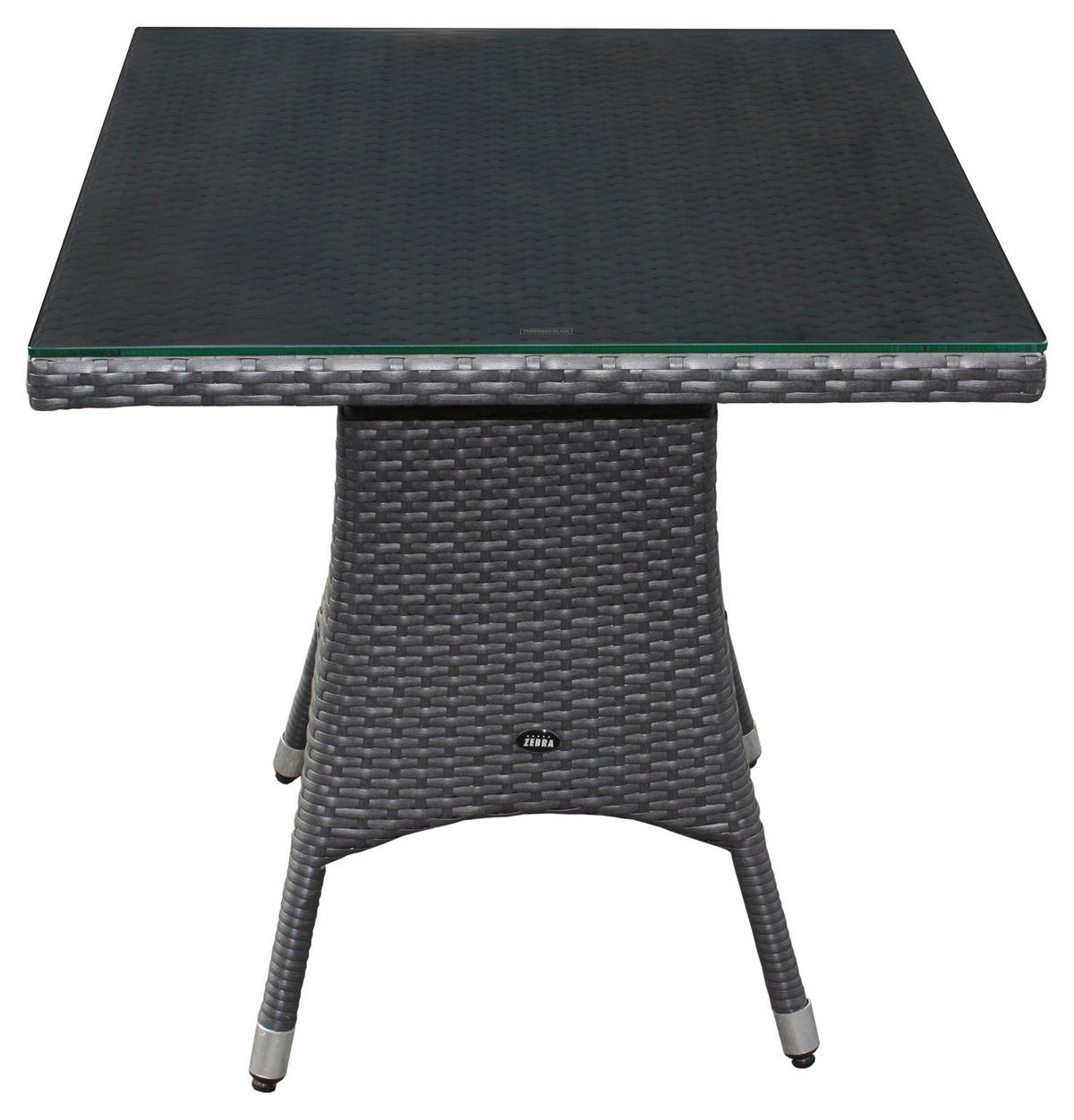 GARTENTISCH 70/70/72 cm Metall, Kunststoff, Glas quadratisch  - Klar/Alufarben, LIFESTYLE, Glas/Kunststoff (70/70/72cm) - Zebra 