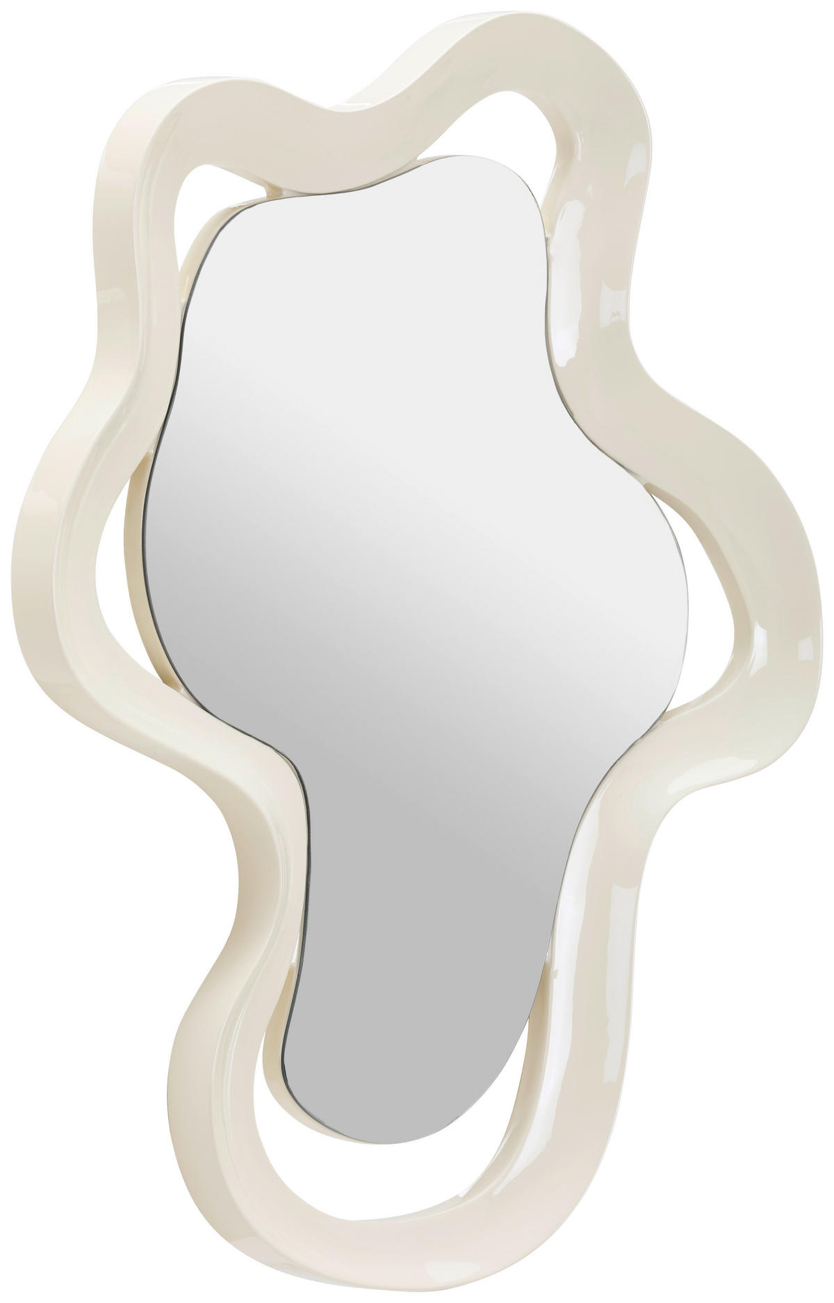 WANDSPIEGEL 50/63/3,8 cm  - Weiß Hochglanz, Design, Glas/Holzwerkstoff (50/63/3,8cm) - Novel