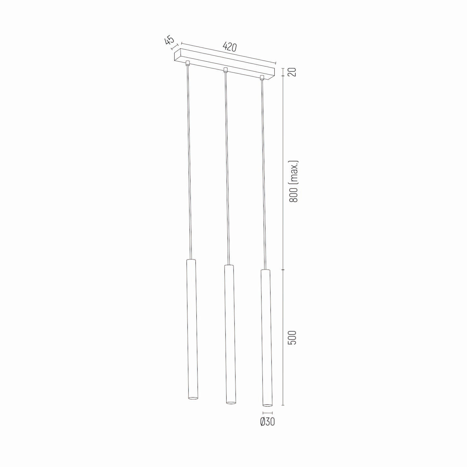 HÄNGELEUCHTE Argon Etna Plus 130/4/42 cm   - Schwarz, Design, Metall (130/4/42cm)