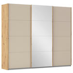 SCHWEBETÜRENSCHRANK  in Champagner, Eiche Artisan  - Champagner/Eiche Artisan, KONVENTIONELL, Glas/Holzwerkstoff (271/229/62cm) - Xora