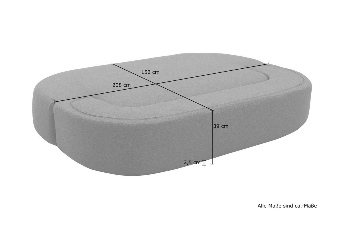 SCHLAFSOFA in Webstoff Dunkelgrau  - Dunkelgrau/Schwarz, Design, Kunststoff/Textil (208/78/115cm) - MID.YOU