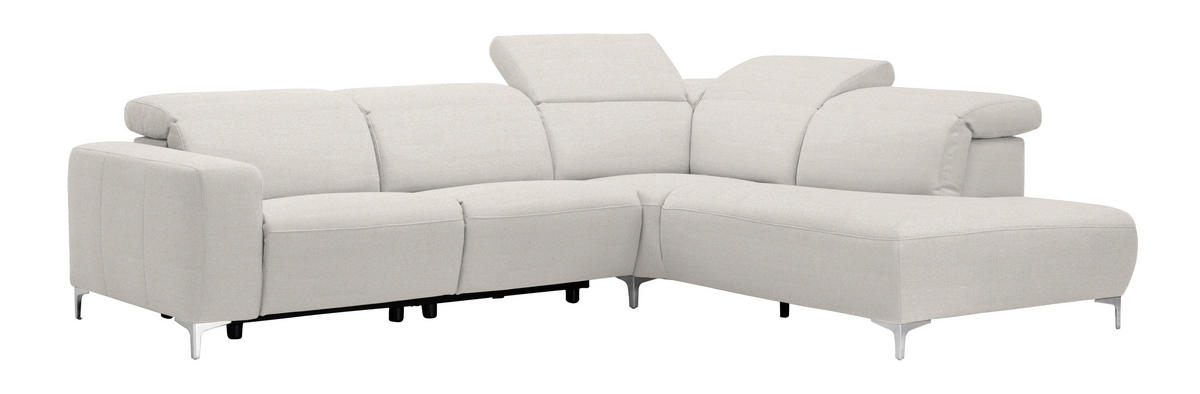 ECKSOFA Beige Flachgewebe  - Beige, Design, Textil/Metall (290/238cm) - Pure Home Lifestyle