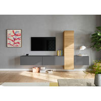 WOHNWAND  in Grau, Eichefarben  282/160/37 cm  - Eichefarben/Grau, Design, Holzwerkstoff (282/160/37cm) - Celina Home