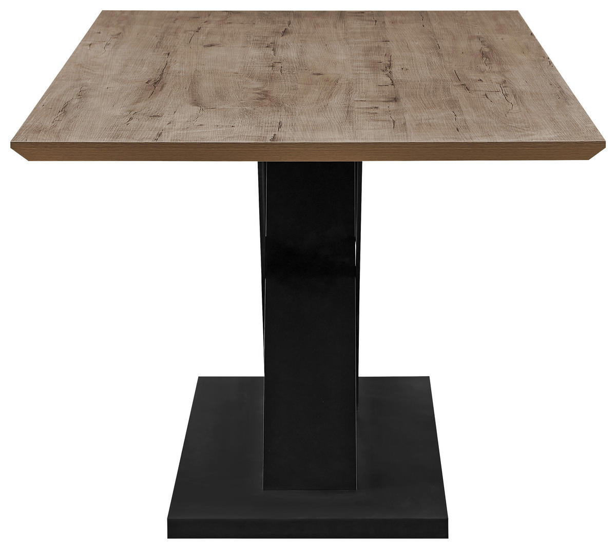 JEDILNA MIZA, črna, barve hrasta  - črna/barve hrasta, Moderno, kovina/leseni material (160/76/90cm) - Ti'me