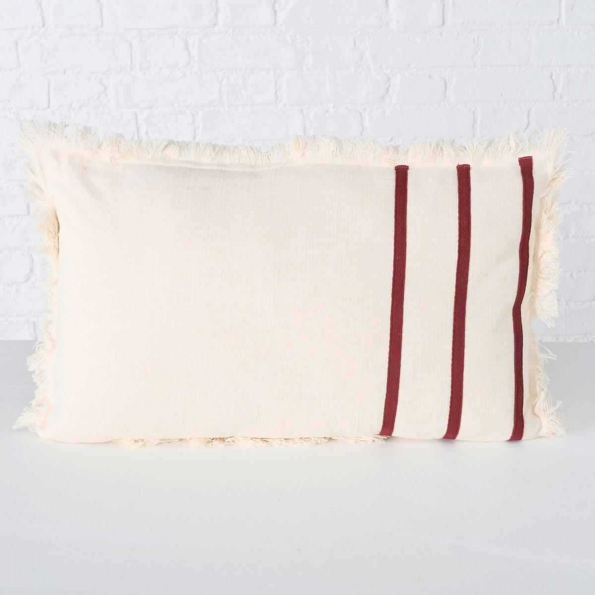 SOFAKISSEN  50/30 cm   - Rot/Creme, Basics, Textil (50/30cm)