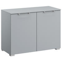 COMMODE 80/61/42 cm gris clair  - couleur d'aluminium/gris clair, Design, métal/matière synthétique (80/61/42cm) - Novel