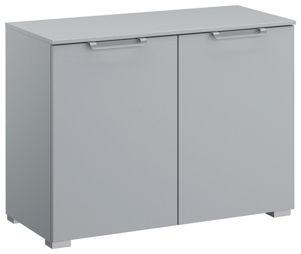 COMMODE 80/61/42 cm gris clair  - couleur d'aluminium/gris clair, Design, métal/matière synthétique (80/61/42cm) - Novel