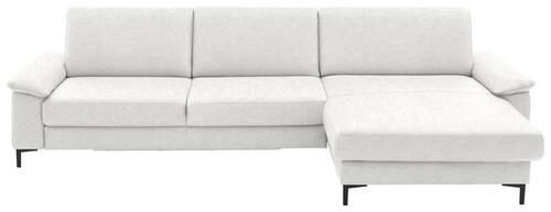 ECKSOFA in Echtleder Weiss  - Weiss/Schwarz, Design, Leder/Metall (334/176cm) - Dieter Knoll