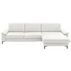 ECKSOFA in Echtleder Weiss  - Weiss/Schwarz, Design, Leder/Metall (334/176cm) - Dieter Knoll