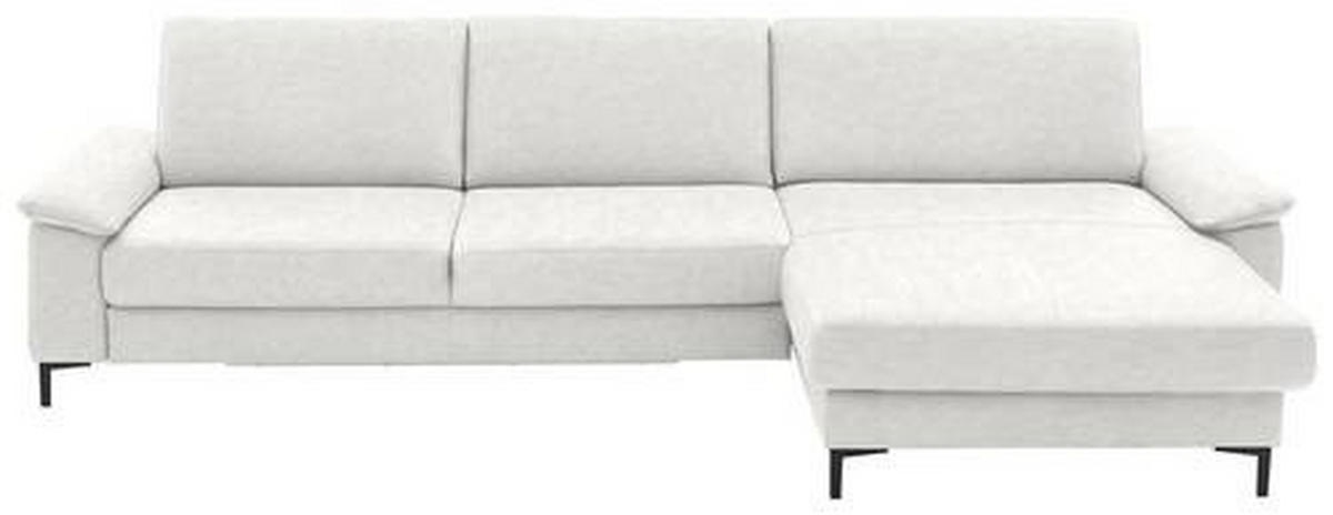 ECKSOFA in Echtleder Weiss  - Weiss/Schwarz, Design, Leder/Metall (334/176cm) - Dieter Knoll