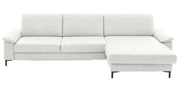 ECKSOFA in Echtleder Weiß  - Schwarz/Weiß, Design, Leder/Metall (334/176cm) - Dieter Knoll