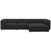 ECKSOFA in Flachgewebe Anthrazit  341/164 cm  - Anthrazit/Schwarz, Design, Kunststoff/Textil (341/164cm) - W.Schillig
