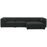 ECKSOFA in Flachgewebe Anthrazit  341/164 cm  - Anthrazit/Schwarz, Design, Kunststoff/Textil (341/164cm) - W.Schillig