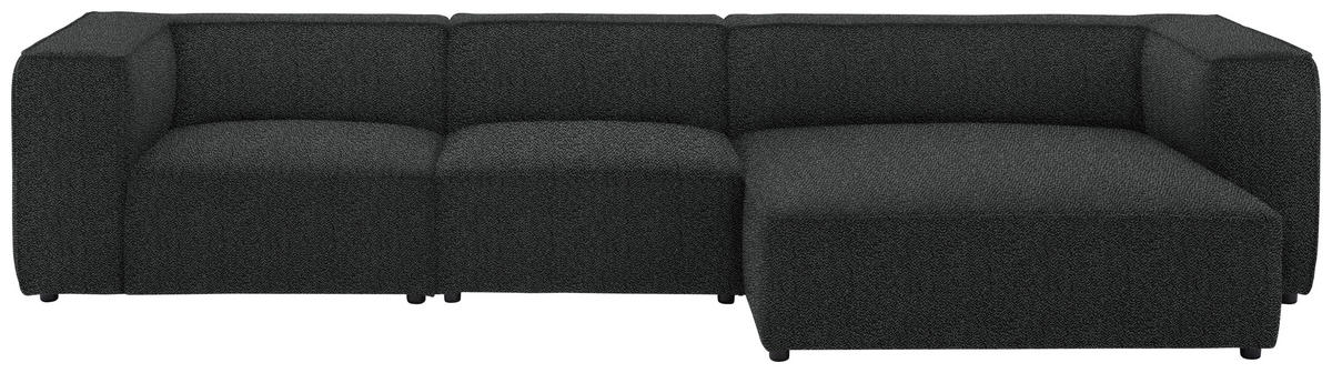 ECKSOFA in Flachgewebe Anthrazit  341/164 cm  - Anthrazit/Schwarz, Design, Kunststoff/Textil (341/164cm) - W.Schillig