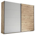 SCHWEBETÜRENSCHRANK  in Eichefarben, Hellgrau  - Eichefarben/Hellgrau, MODERN, Holzwerkstoff/Metall (270/225/60cm) - Venda