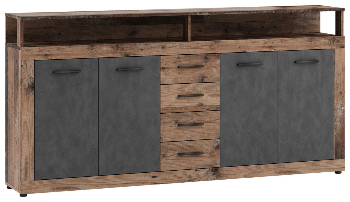 SIDEBOARD  in 190/96/32 cm  - Alteiche/Anthrazit, Design, Holzwerkstoff/Kunststoff (190/96/32cm) - MID.YOU