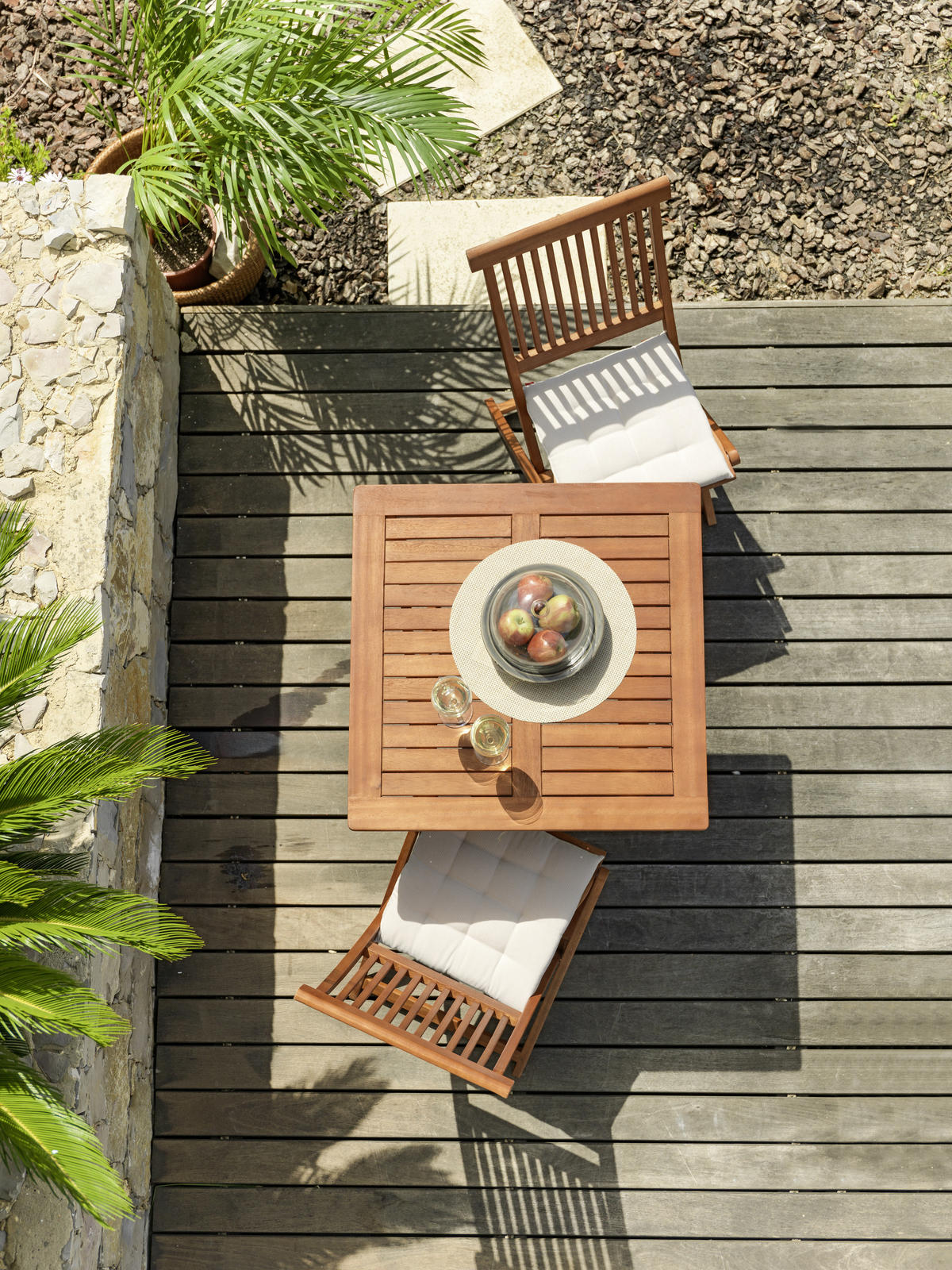 MASĂ PLIANTĂ PENTRU GRĂDINĂ 75/75/72 cm   - culoare lemn tec, Romantik / Landhaus, lemn (75/75/72cm) - Ambia Garden