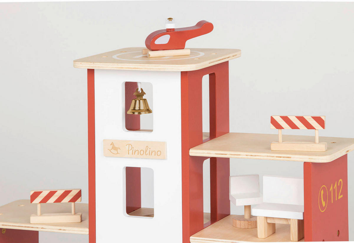 FEUERWEHRSTATION - Multicolor, Basics, Holz (55/32cm) - Pinolino