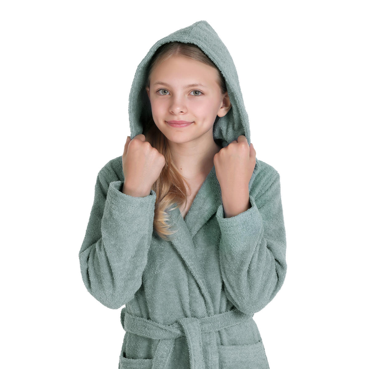 KINDERBADEMANTEL 152  - Mintgrün, Basics, Textil (152null) - Moeve