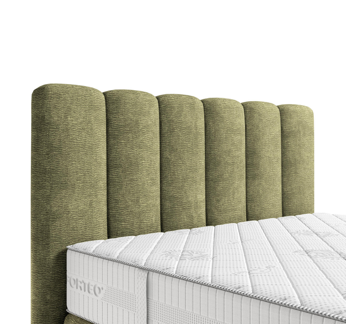BOXSPRINGBETT 180/200 cm,  in Grün, Matratze, H3 + H4 = fest + sehr fest  - Schwarz/Grün, Modern, Holz/Holzwerkstoff (180/200cm) - MID.YOU