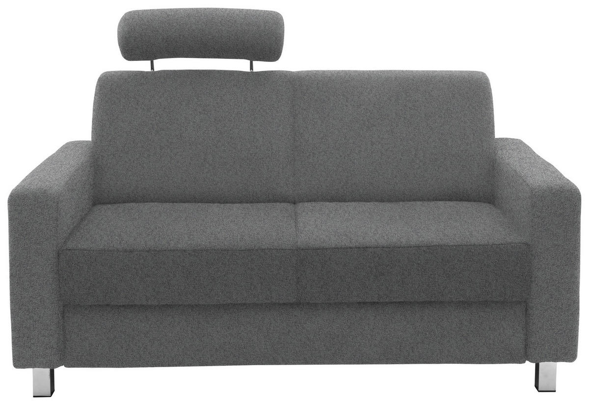 2-SITZER-SOFA in Flachgewebe Grau  - Chromfarben/Grau, Design, Textil/Metall (158/83/85cm) - Xora