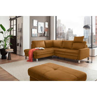 ECKSOFA in Mikrofaser Goldfarben  200/229 cm  - Chromfarben/Beige, Design, Textil/Metall (200/229cm) - Pure Home Lifestyle