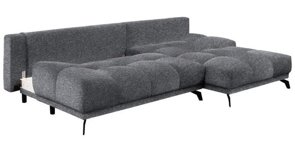 ECKSOFA Dunkelgrau Chenille  - Dunkelgrau/Schwarz, MODERN, Textil/Metall (290/182cm) - Hom`in