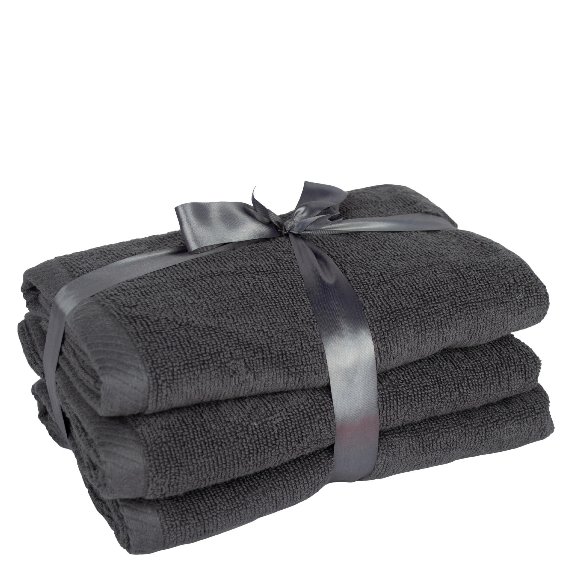 FROTTIERSET TIAGO Anthrazit 3-teilig  - Anthrazit, Basics, Textil (40/70cm) - Zoeppritz