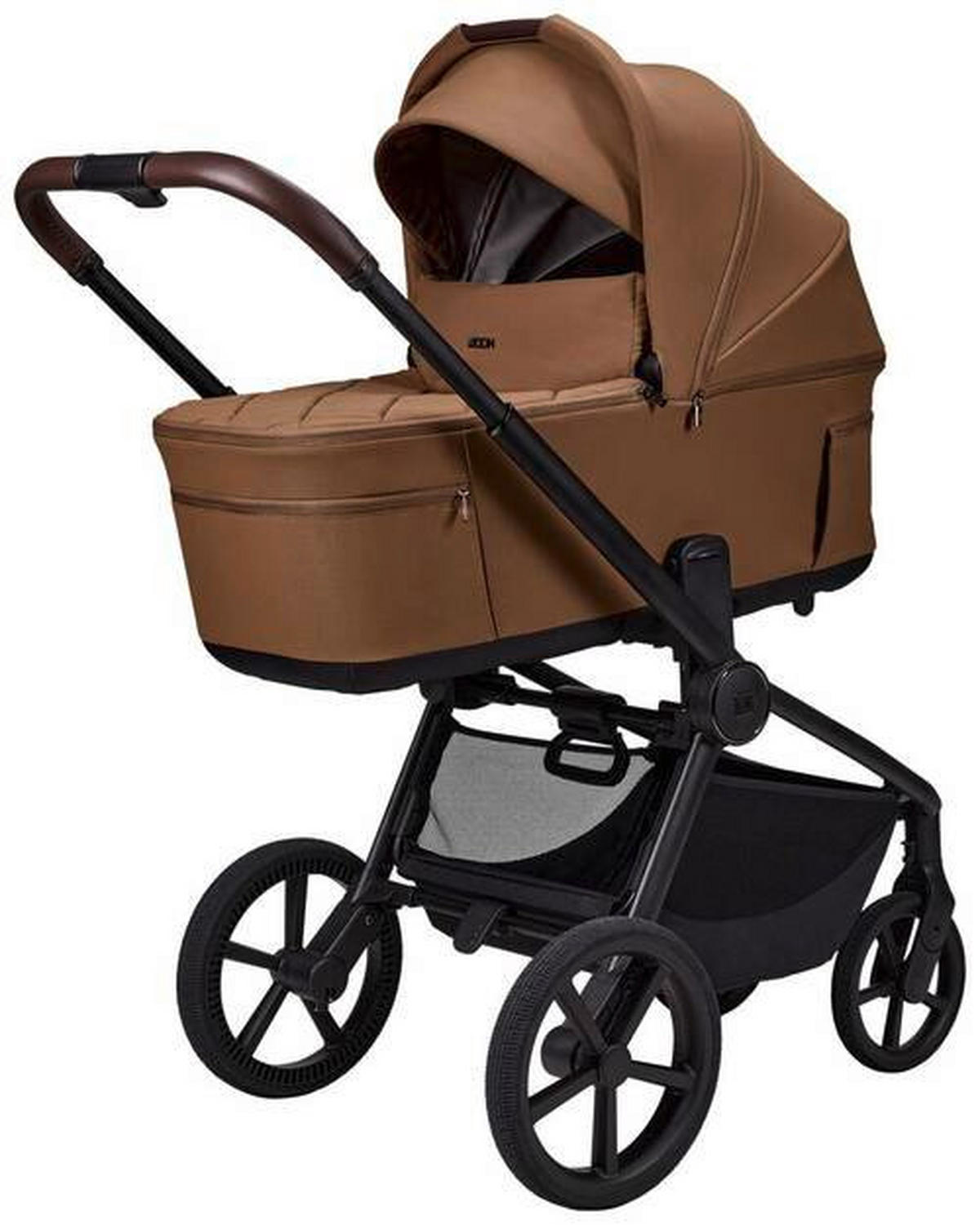 KOMBIKINDERWAGEN  Resea Fold  cognac  - Cognac/Schwarz, Basics, Textil/Metall (116/57/94cm) - Moon
