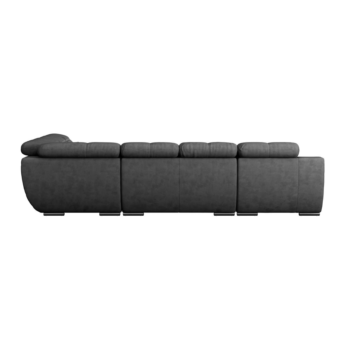WOHNLANDSCHAFT in Mikrofaser Anthrazit  - Chromfarben/Dunkelgrau, Modern, Textil/Metall (184/345/228cm) - MID.YOU