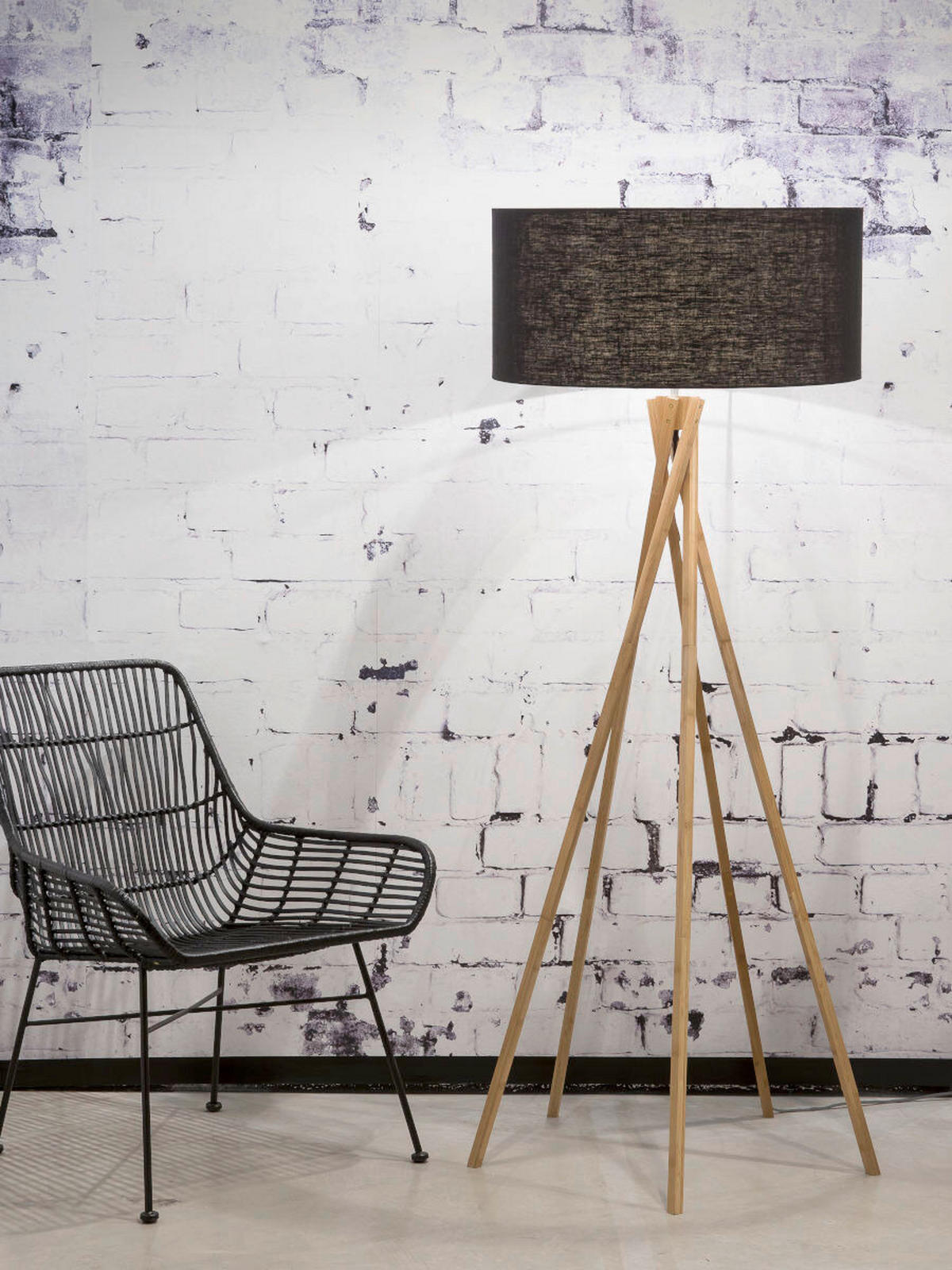 ÁLLÓLÁMPA - natúr színű/fekete, Trend (60/60/160cm) - Good & Mojo