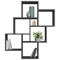 WANDREGAL Schwarz  - Schwarz, KONVENTIONELL, Holzwerkstoff (82/95/16cm) - MID.YOU
