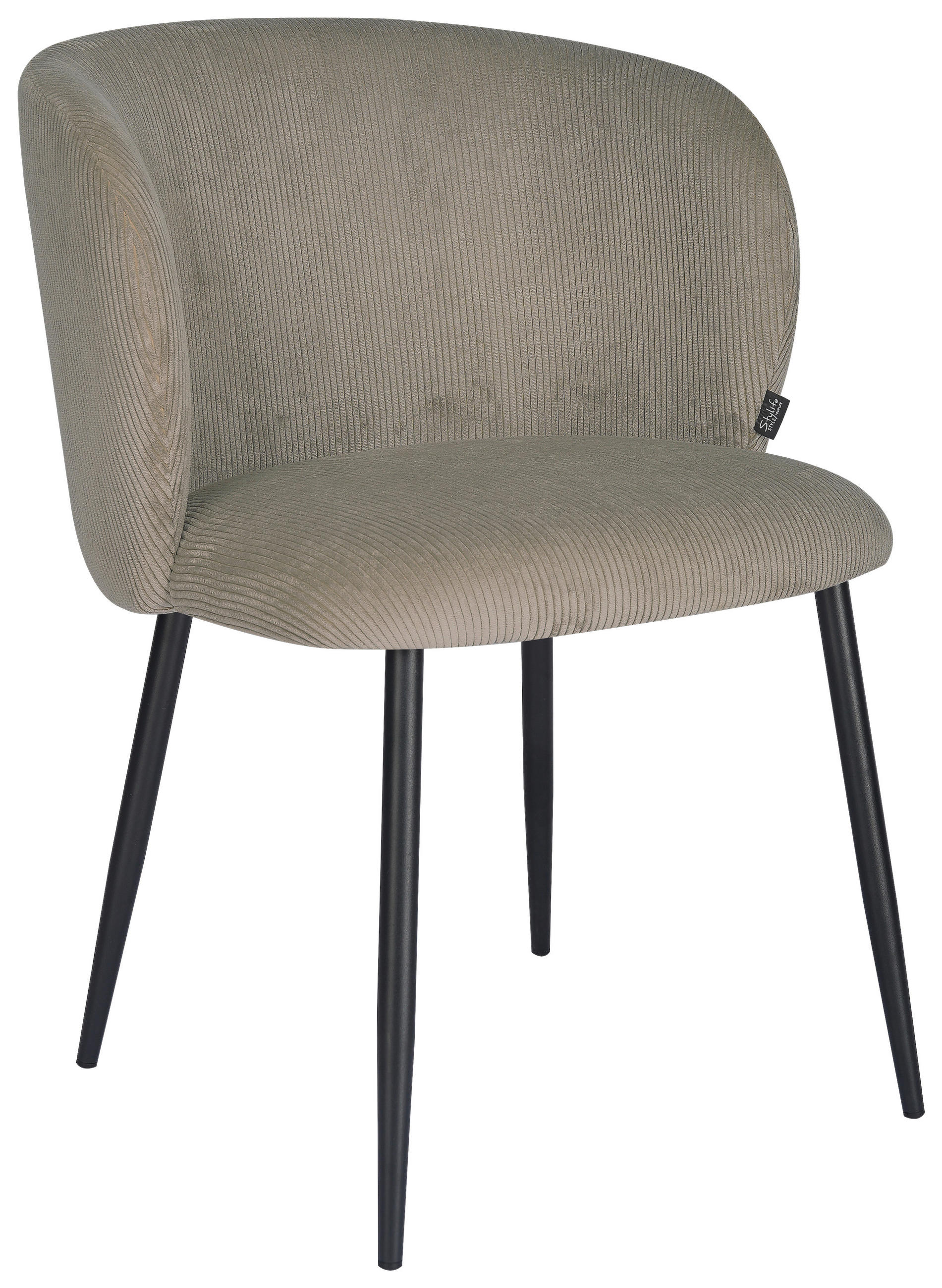 STUHL  Stoffauswahl Cord  Braun, Schwarz  - Schwarz/Braun, Design, Textil/Metall (56/78/59cm) - Stylife