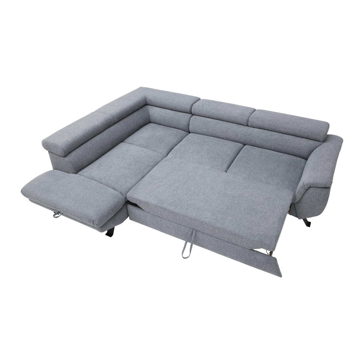 HÖRNSOFFA i vävt tyg grå  - grå/svart, Modern, metall/textil (198/257cm) - MID.YOU