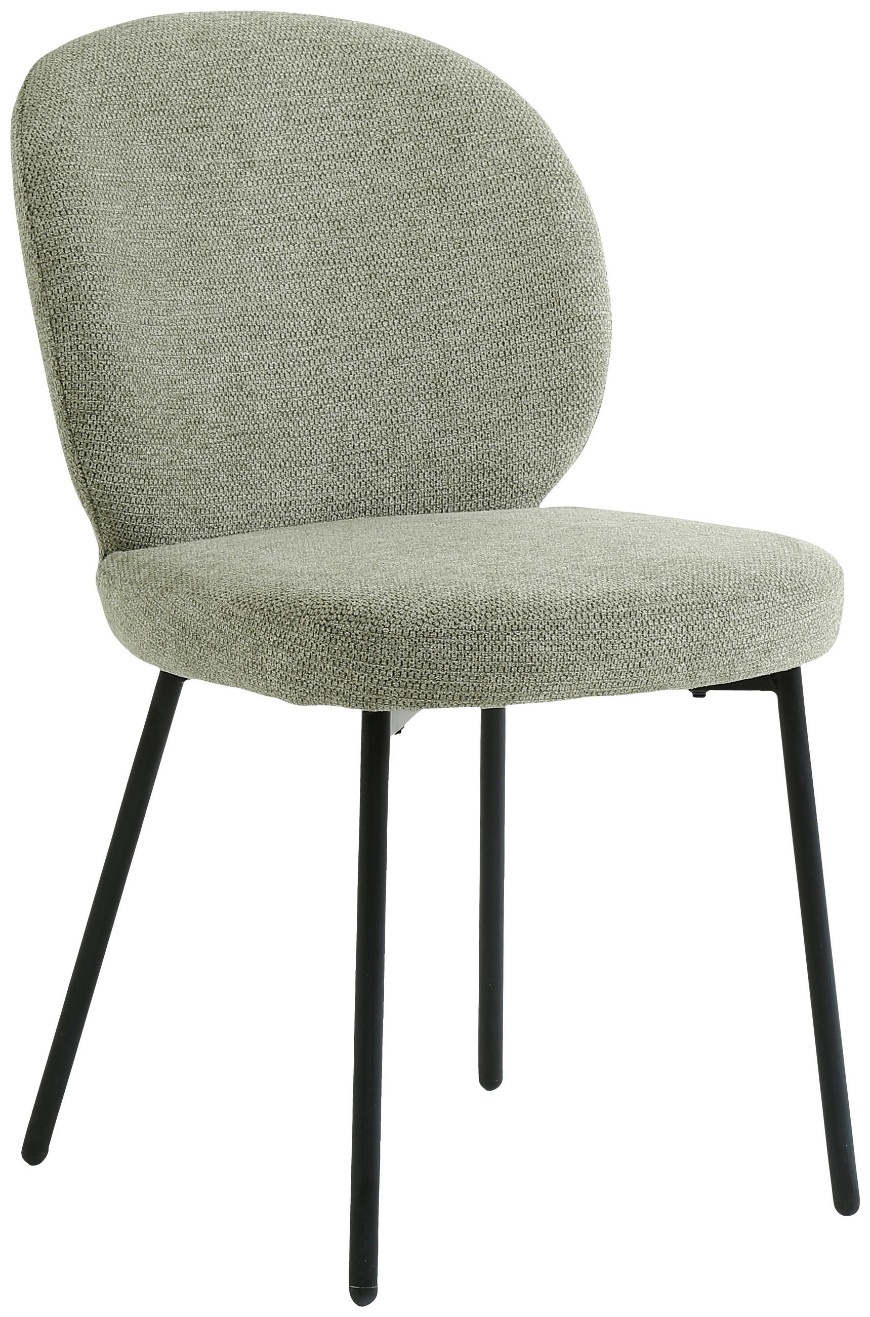 STUHL Eisen Leinenoptik  - Schwarz/Grün, Design, Holz/Textil (49/86/64cm) - Ambia Home