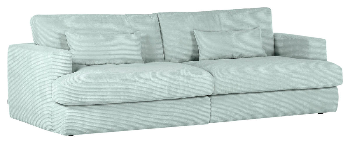 BIGSOFA in Cord Hellblau  - Schwarz/Hellblau, ROMANTIK / LANDHAUS, Kunststoff/Textil (270/67/120cm) - Landscape