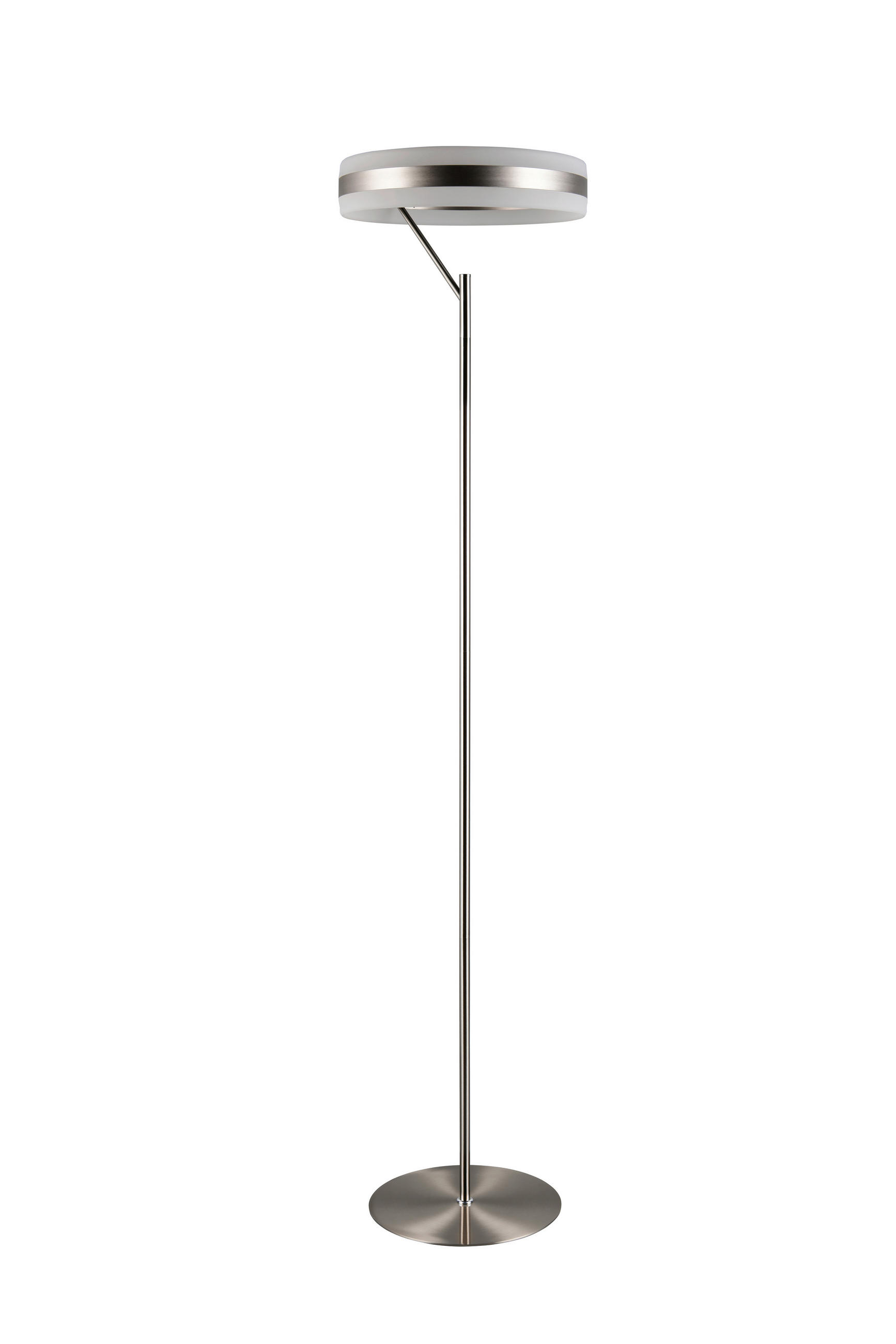 LED-STEHLEUCHTE - Weiss/Nickelfarben, Design, Kunststoff/Metall (40/180cm) - Trio Leuchten