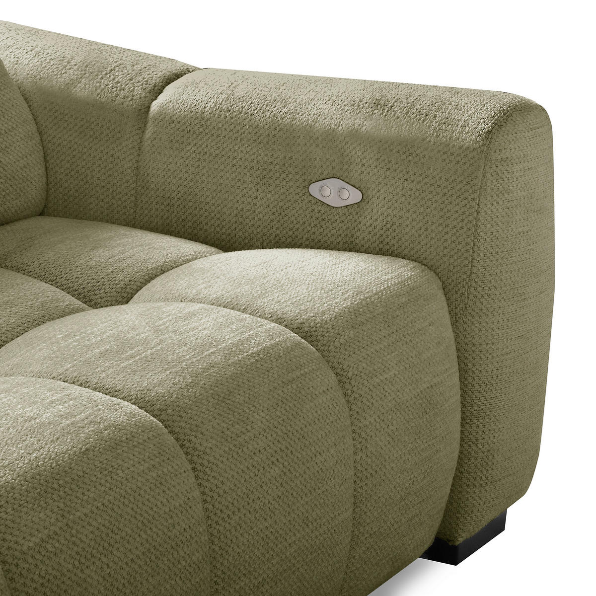 ECKSOFA  Webstoff Grün  - Schwarz/Grün, Design, Kunststoff/Textil (177/274cm) - Livetastic