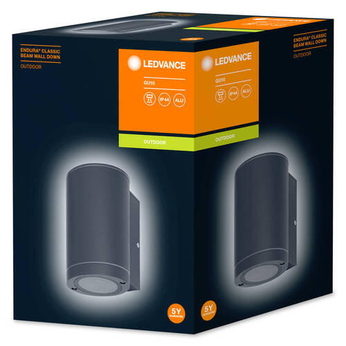 AUßENWANDLEUCHTE Endura Classic Beam 10,4/9,2/14,6 cm   - Anthrazit, Basics, Glas/Metall (10,4/9,2/14,6cm) - Ledvance