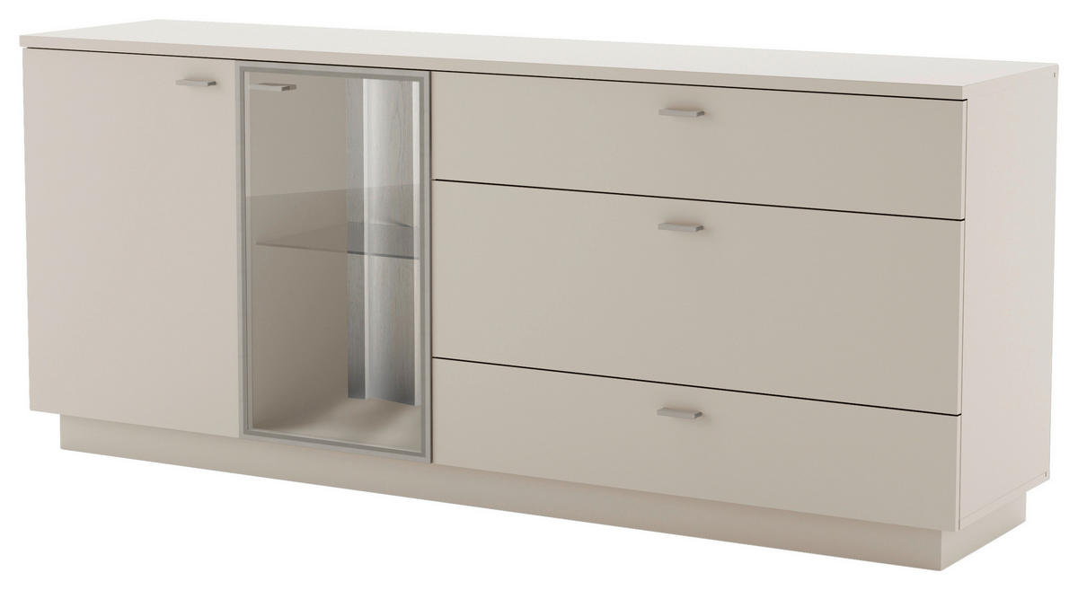 SIDEBOARD  in 192/81/44 cm  - Beige/Silberfarben, Design, Glas/Holzwerkstoff (192/81/44cm) - Livetastic